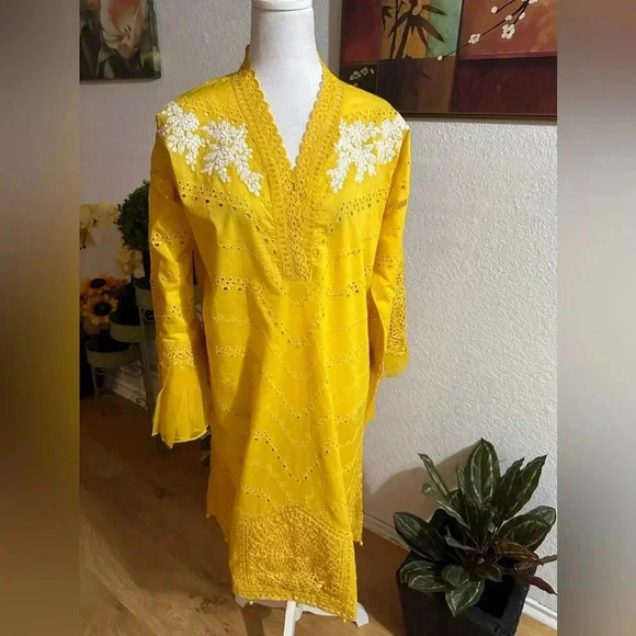 Maria B. Sequined eyelet shirt/dress size L - Picture 1 of 12